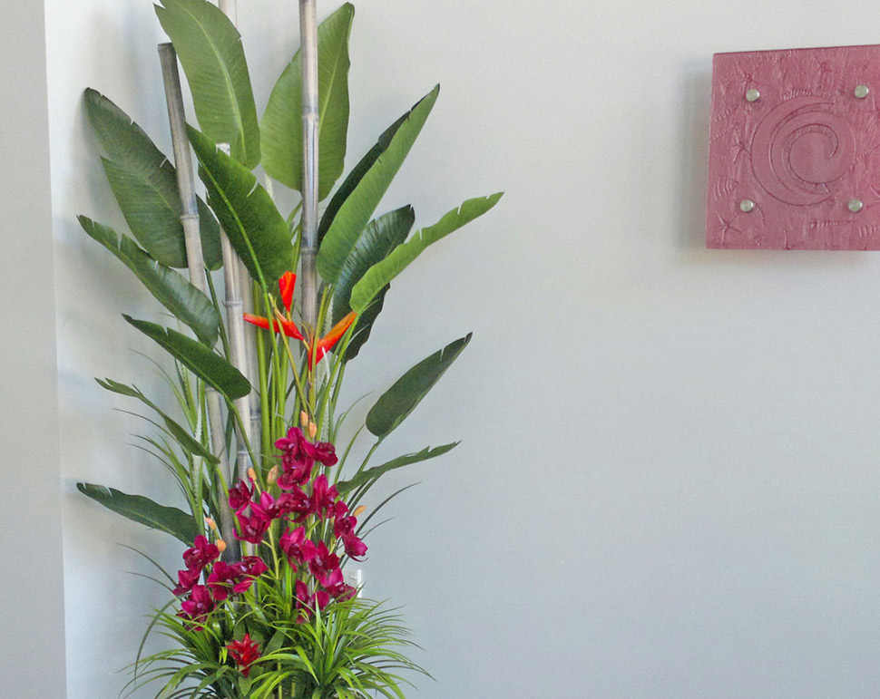 'Tropical Resort-Feel' Planters replace boring hired "shrubbery"