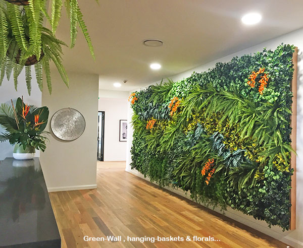 feature green-wall in restaurant reception