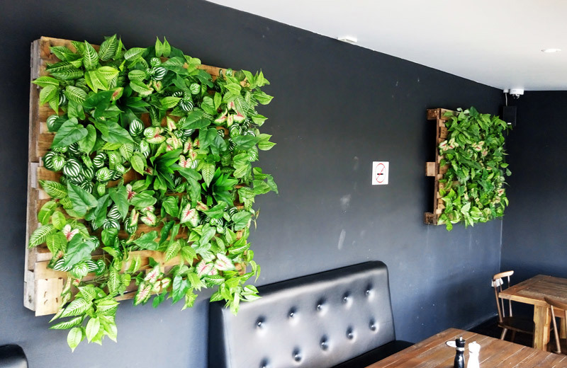 Green Walls & Photo Wall for funky modern Bar