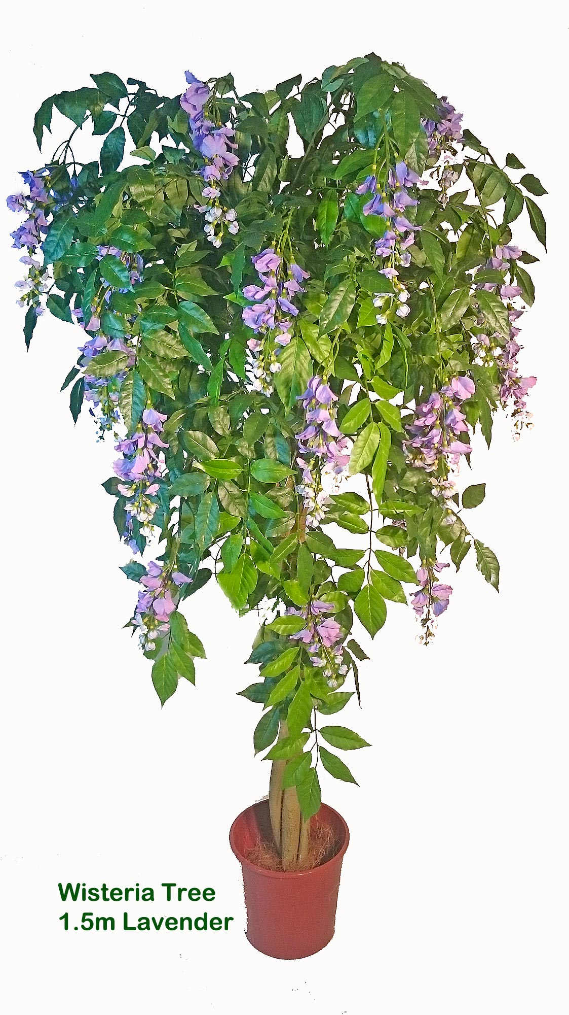 artificial wisteria tree, fake wisteria tree, artificial flowering tree