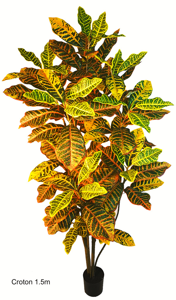 artificial croton, fake croton, artificial plant, fake bush