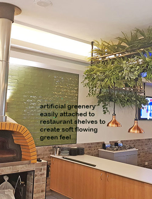 How to easily add artificial greenery to shelves...