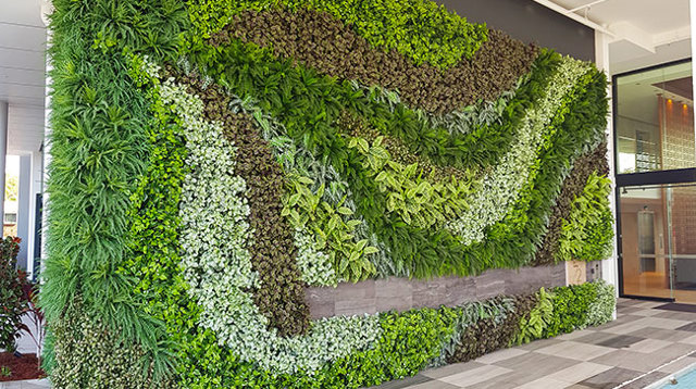 Large feature Green-Wall in appartment entry courtyard...
