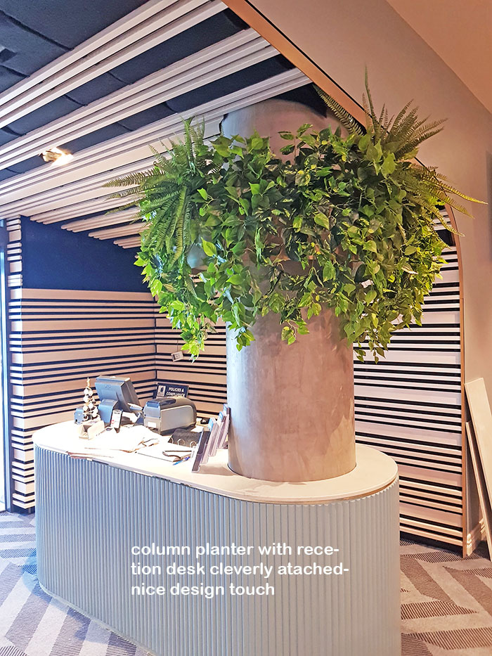 greenery around reception column