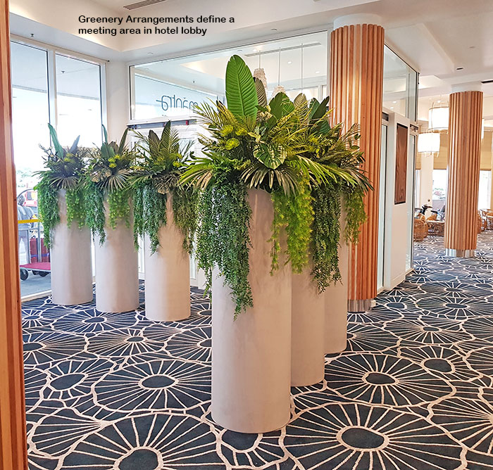 a stunning green foyer feature