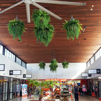 Lush green & dazzling lights- huge artificial hanging-baskets in shopping centre poplet image 1