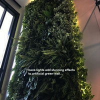 Back-lights add 'cool mood' to tall green-wall in lobby... poplet image 9