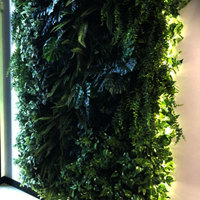 Back-lights add 'cool mood' to tall green-wall in lobby... poplet image 7