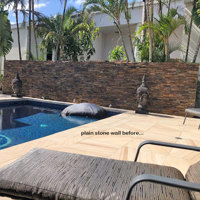 Artificial Green Wall finishes off pool side stone-wall... poplet image 1
