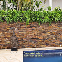 Artificial Green Wall finishes off pool side stone-wall... poplet image 7