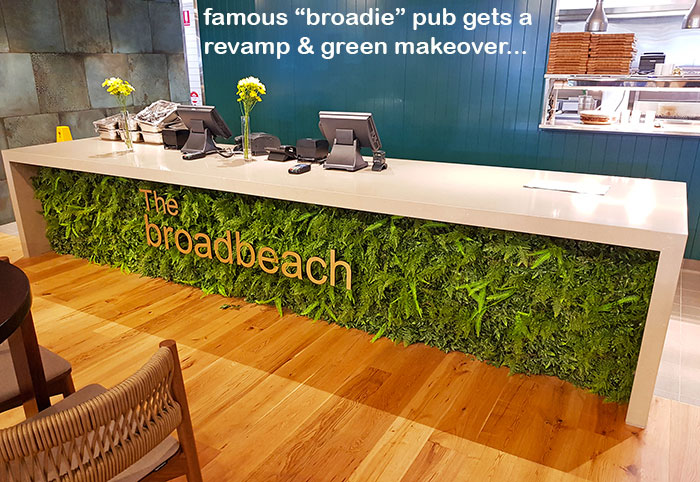 reception desk has a green flavour