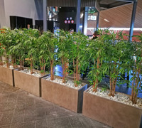 Food Mall area assorted eateries with lotsa greenery