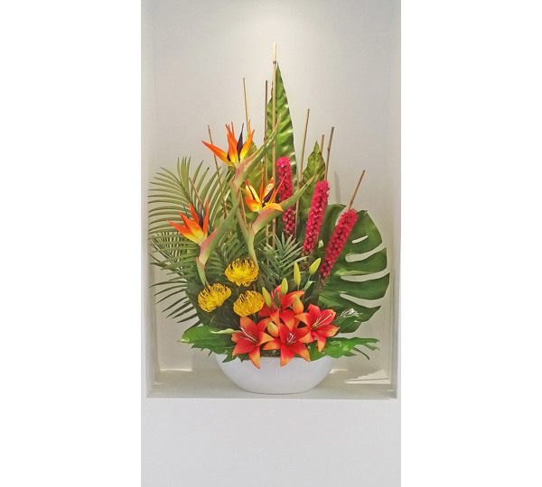 Floral-Tropical in fan shape 1.1M