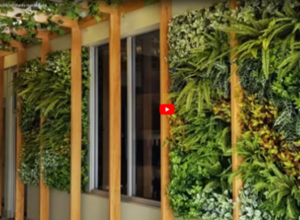 Hotel refurb with artificial plants inside & out...