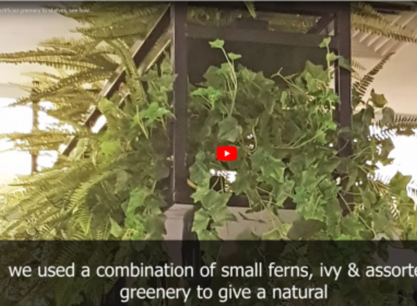 How to easily add artificial greenery to shelves, see how...
