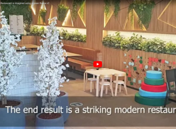 Modern Japanese Restaurant- re-imagined using a green-theme