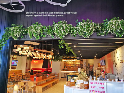 Artificial Greenery for VISUAL IMPACT in restaurant
