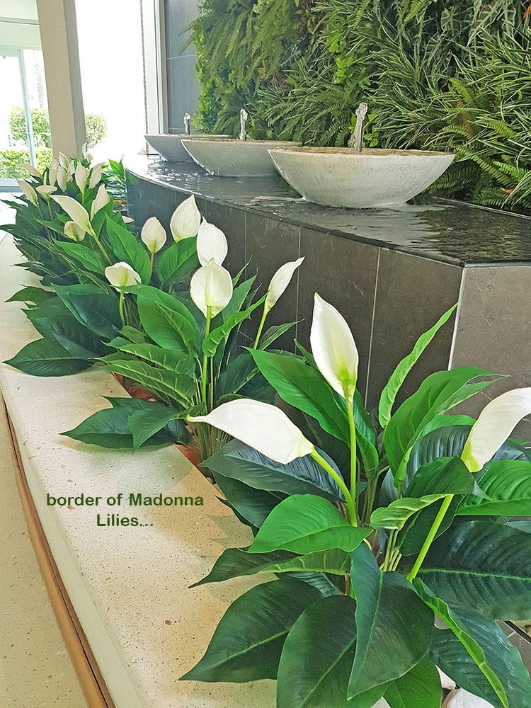 artificial plants are solution for tranquil Foyer Fountain setting... image 4