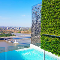Artificial Green Wall above Penthouse Pool- tricky install! poplet image 1