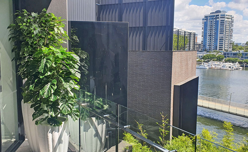 Balcony greenery with river views 