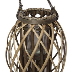 Hanging Cane Lantern- Monstera med - artificial plants, flowers & trees - image 6