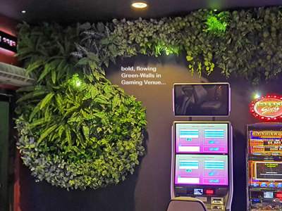 Flowing Green-Wall design for Gaming Rooms...