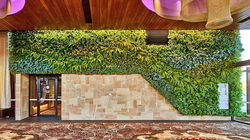 Artificial Green Wall flows seamlessly from outdoors into club foyer image 11