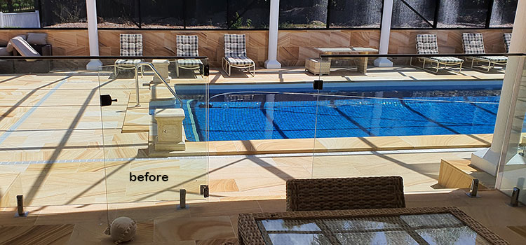 Formal Topiary & Palms finish-off magnificent covered pool courtyard...