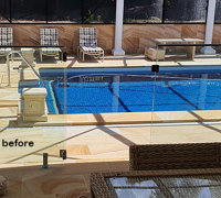 Formal Topiary & Palms finish-off magnificent covered pool courtyard...