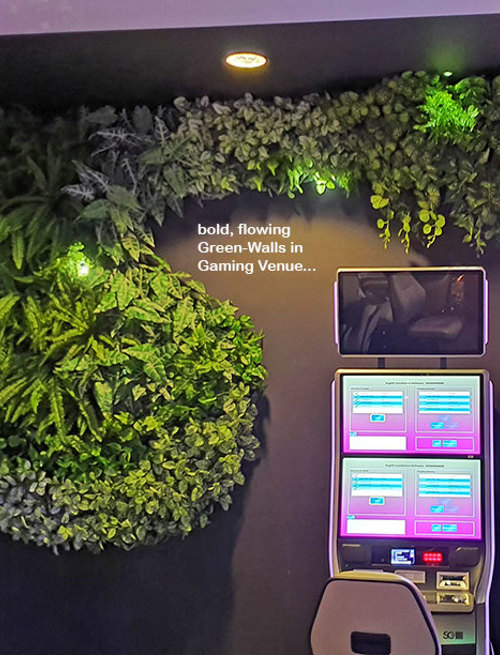 Flowing Green-Wall design for Gaming Rooms...
