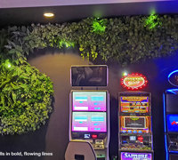Flowing Green-Wall design for Gaming Rooms...