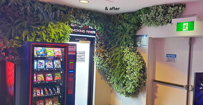 Flowing Green-Wall design for Gaming Rooms...