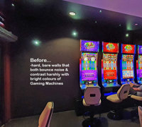 Flowing Green-Wall design for Gaming Rooms...