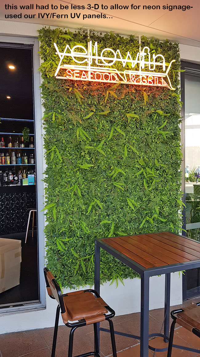 Hiding an ugly downpipe using artificial Green-Walls