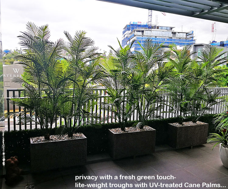 Green balcony privacy screen with UV-treated palms image 2