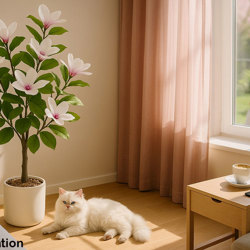 Mini-Magnolia 1.3m white-green - artificial plants, flowers & trees - image 2