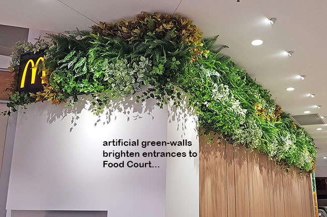 Green-Walls brighten up Food Court entrance in Shopping Mall...