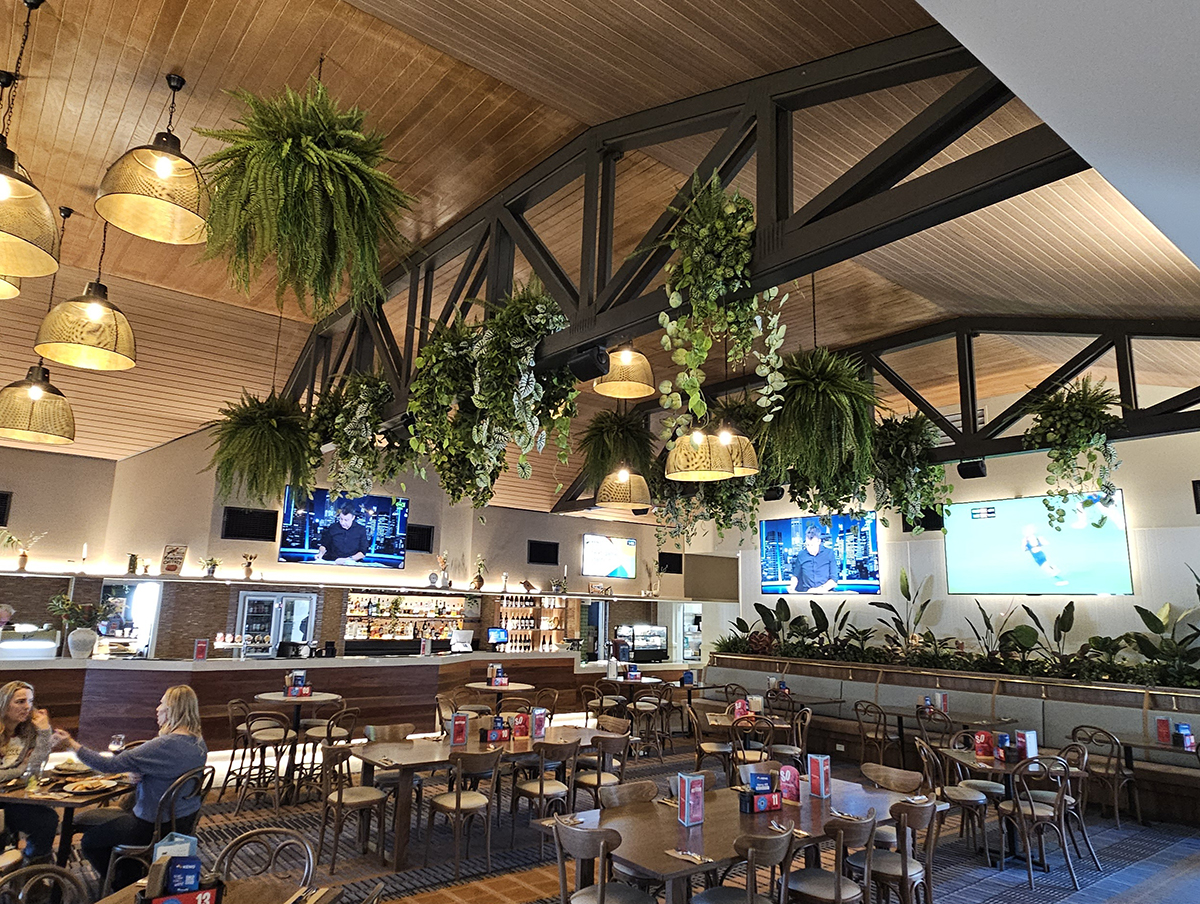 Ceiling Greenery enhances internal timber ambience