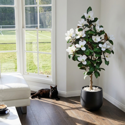Magnolia deluxe - flowering 1.5m wh-grn  - artificial plants, flowers & trees - image 3